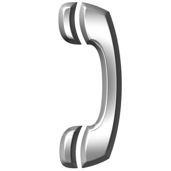 3D Silver Telephone Receiver