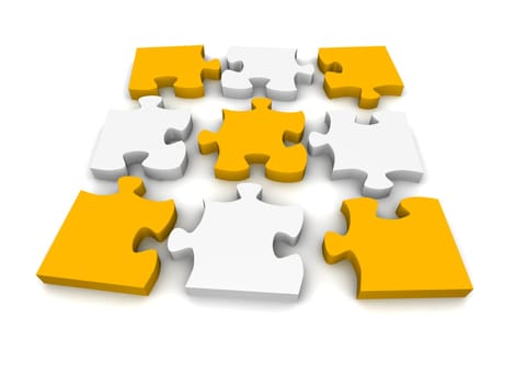 Decomposed jigsaw puzzle