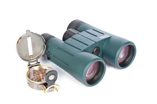 Compass and binoculars