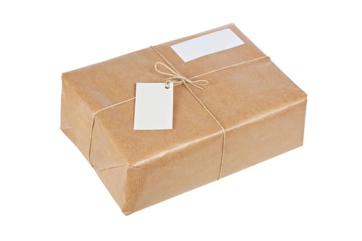 Brown package with blank labels