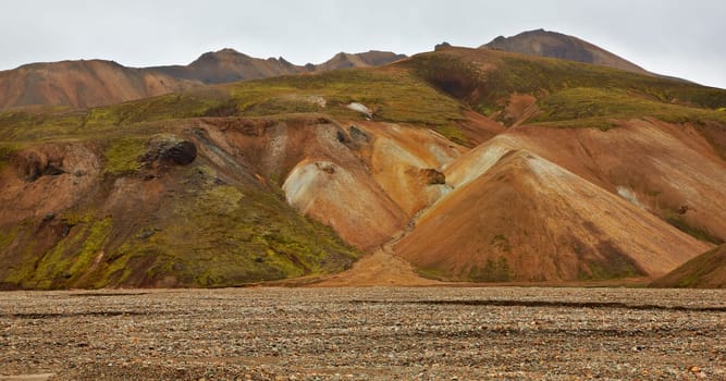 Multicolored rhyolite mountains in Landmannalaugar