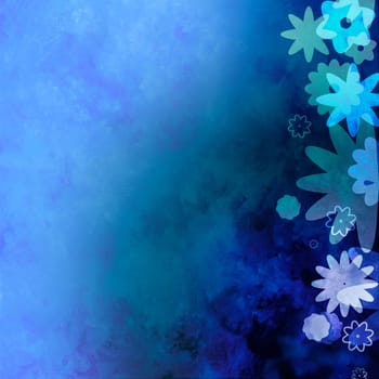Background Old Blossom Ultramarine