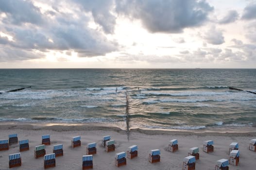 Baltic Sea beach with beach chairs
