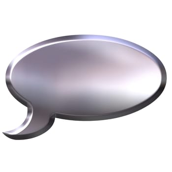 3D Silver Speech Bubble