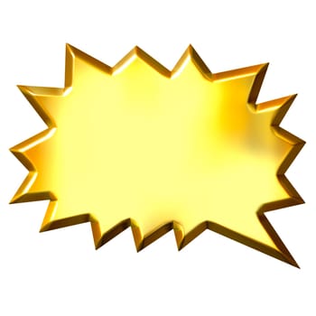 3D Golden Shout Bubble