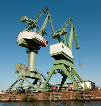 Two cranes
