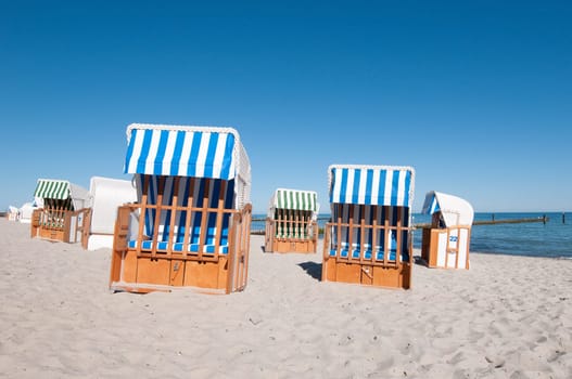 Baltic Sea beach with beach chairs