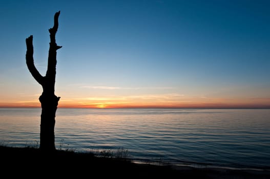Sunset over the sea