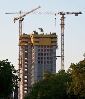High-rise construction site