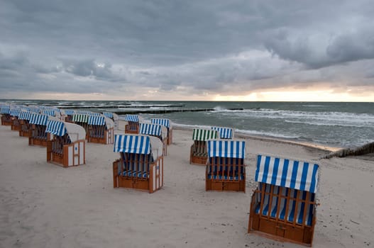 Baltic Sea beach during storm