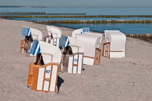 Baltic Sea beach with beach chairs