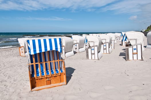 Baltic Sea beach with beach chairs