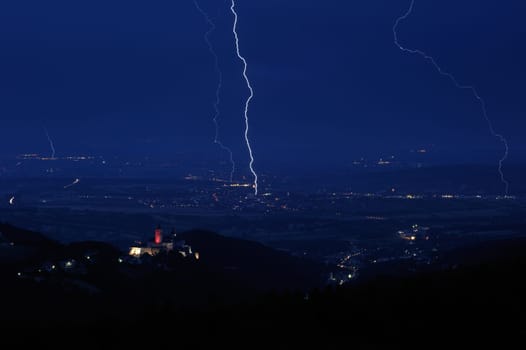 Summer thunderstorms over Forchtenstein Castle