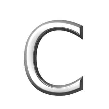 3d silver letter c