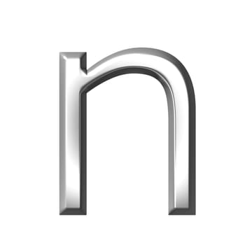 3d silver letter n