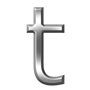 3d silver letter t