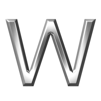 3d silver letter w