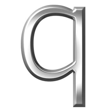 3d silver letter q