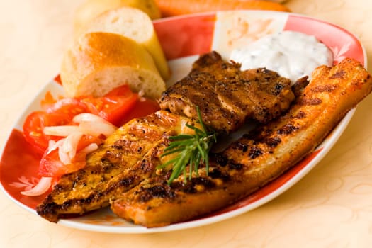 Grill,poultry and bacon