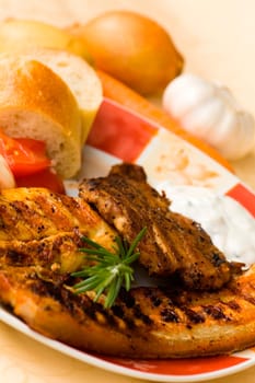 Grill,poultry and bacon