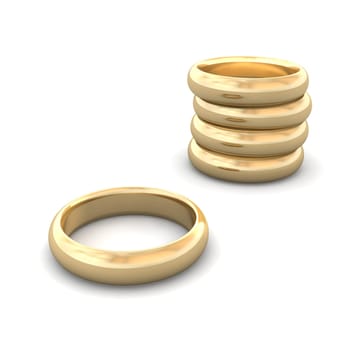 Golden wedding rings