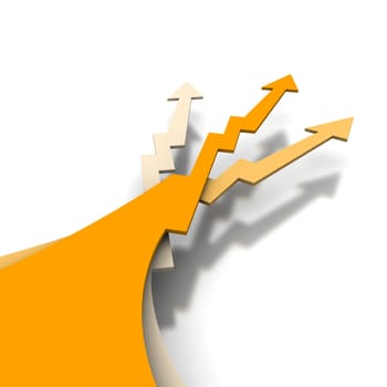 Three orange arrows
