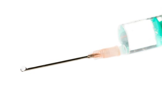 Syringe with water drops