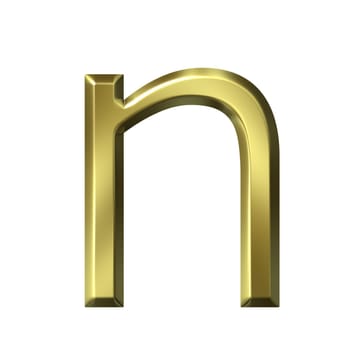 3d golden letter n