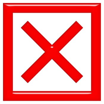 3d rejected or rated X sign