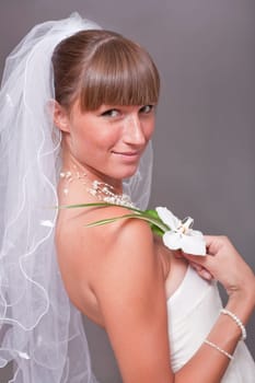 elegant bride with flower