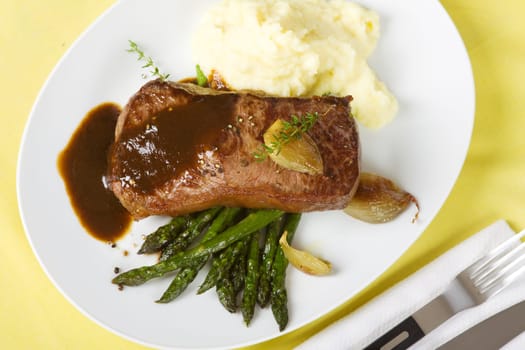 Rump steak from above
