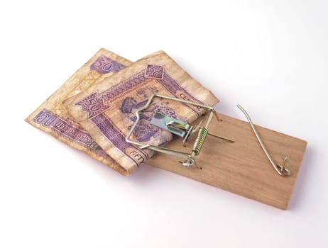 Mony caught in a trap.