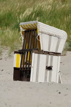Empty beach chair