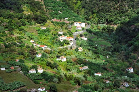 Village on the north coast of Madeira island Portugal