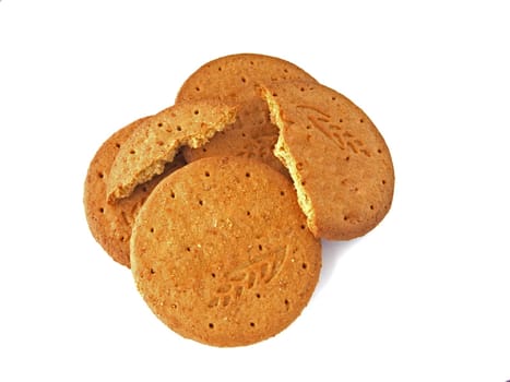Biscuits on a white background.