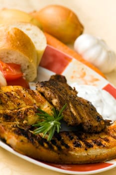 Grill,poultry and bacon