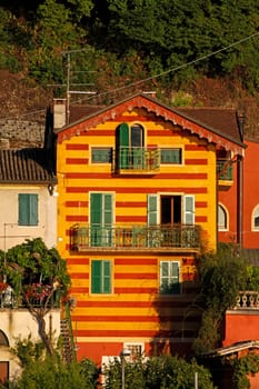 Garda,colorful house on Lake Garda