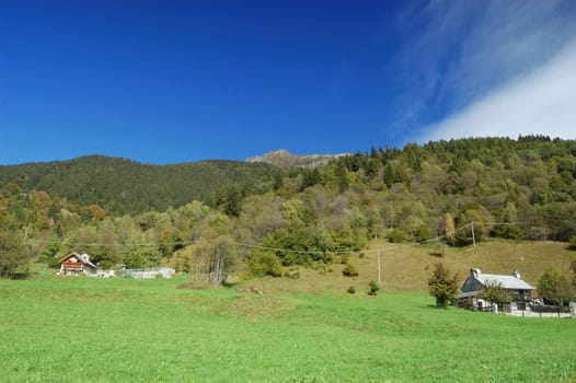 Sunny day mountain landscape