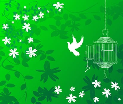 green floral background