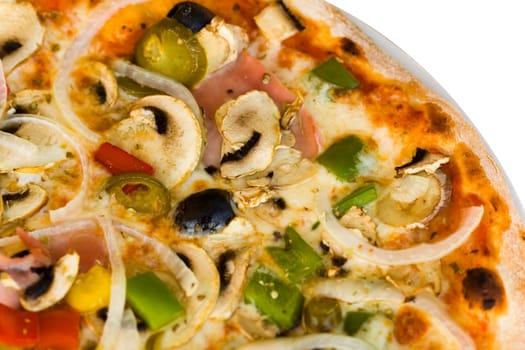 Pizza mushrooms,black olive,ham