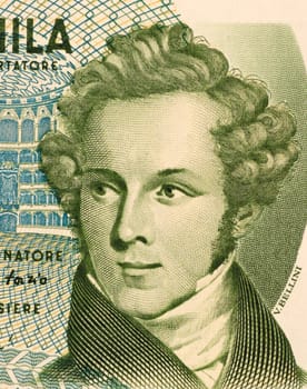 Vincenzo Bellini (1801-1835) on 5000 Lire 1985 Banknote from Italy. Italian opera composer.