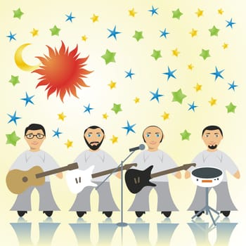 vector rock band
