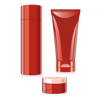 isolated cosmetics set