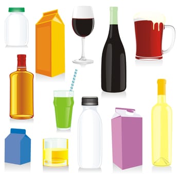 isolated drink containers