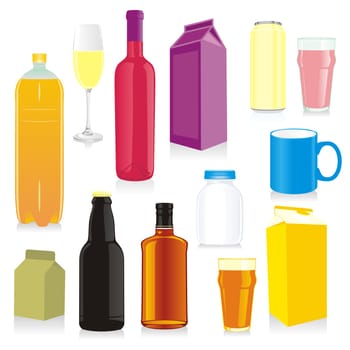isolated drink containers