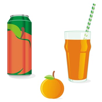 isolated juice and fruit