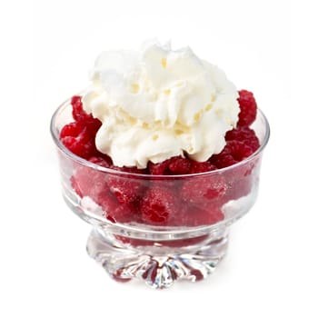 Fresh raspberries and whipped cream