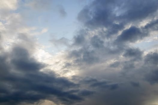 Stormy sky with sunshine