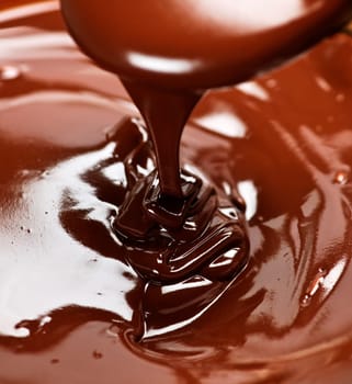 Melted chocolate and spoon