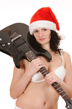 santa claus with guitar